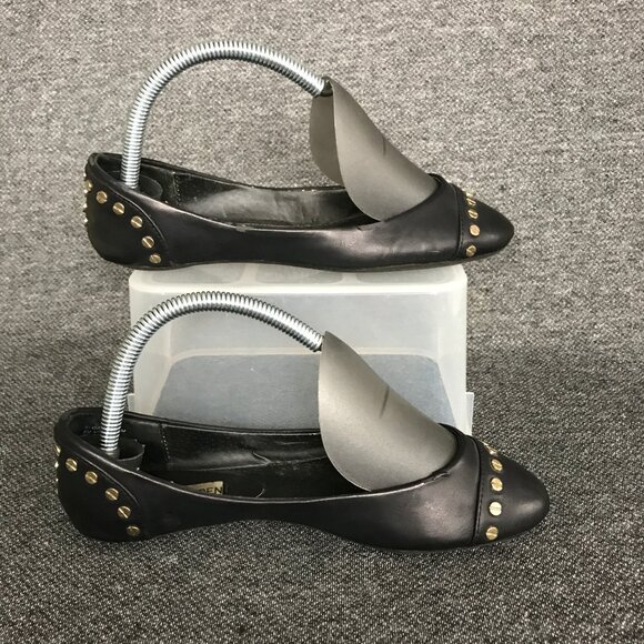 Steve Madden SLOAAN Women's Size 6.5 M Black Gold Studded Slip On Ballet Flats - Picture 3 of 9
